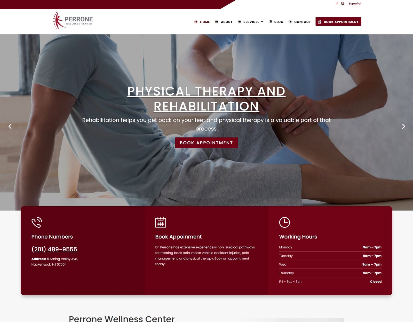 Perrone Wellness website