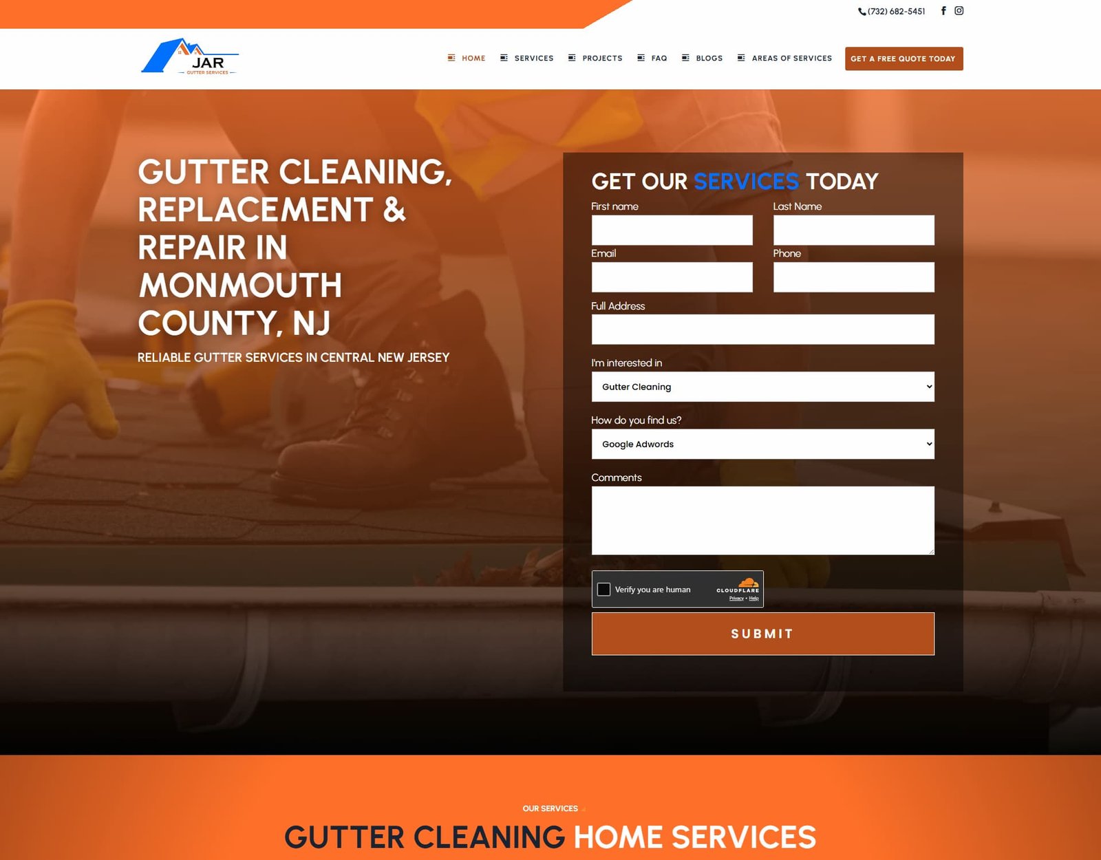 Jar Gutters website