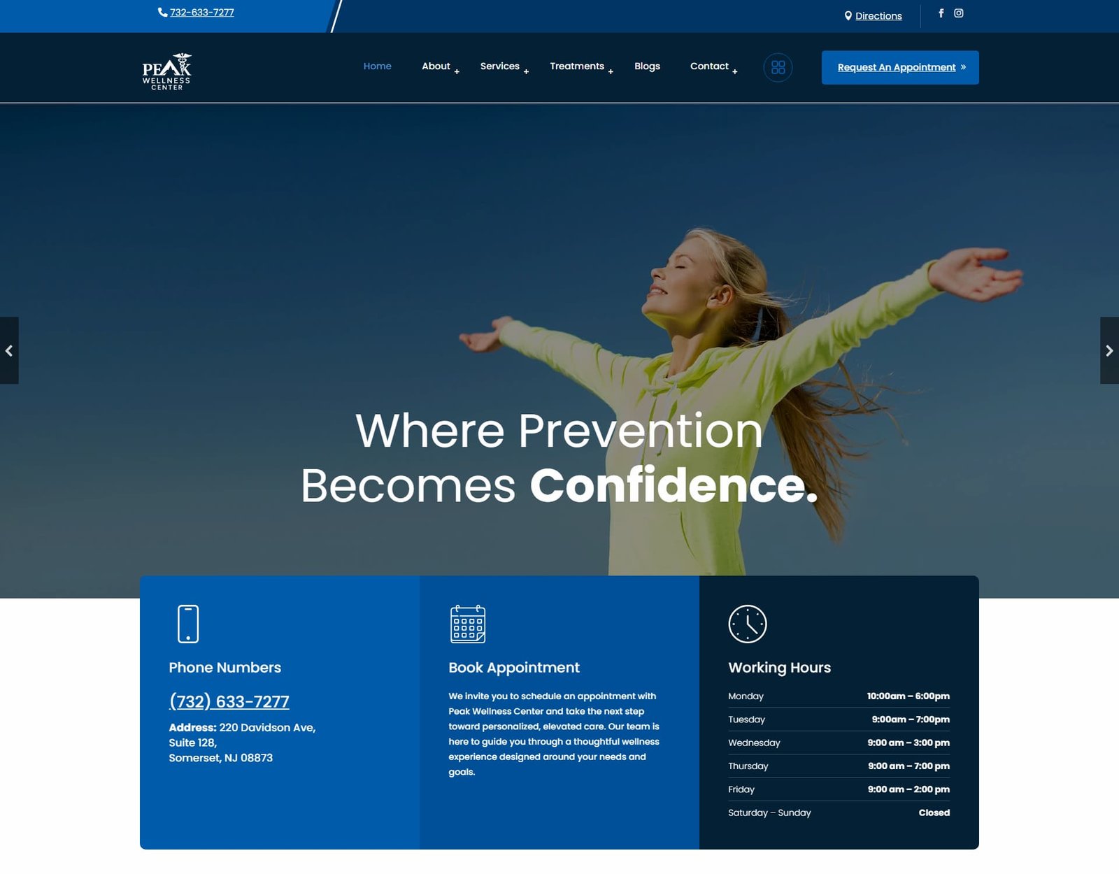 Peak Wellness website